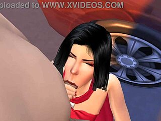 bella goth casually gives a public blowjob in sims 4 simulation