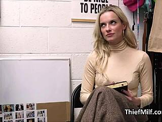 Milf Caught Stealing Dildos Kneels for Cheating Blowjob in Office Spy Cam