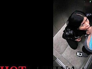 Colombian milf tempts with big tits anal in elevator but hides it from her cuckold husband