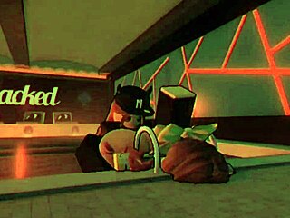 Smug girl eagerly spreads legs for intense fucking in Roblox fan request scene.