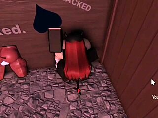 Smug girl eagerly spreads legs for intense fucking in Roblox fan request scene.
