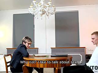 Tutor4K Russian Teacher in Stockings Drilled Hard by Student at Home