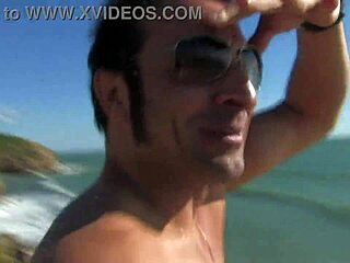 Barbie Banks from Brazil gets double penetrated with blowjob and anal in outdoor water scene