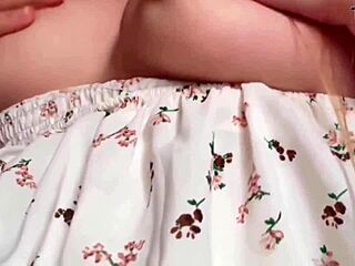 this very beautiful natural girl fingers her pussy in homemade masturbation with cute tits and ass