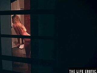 dripping wet brunette contrasts solo fingering with soapy bathtub masturbation for intense close-up orgasms