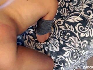 kinky teen 18+ gets tied up and gives a sneaky blowjob to her stepdad