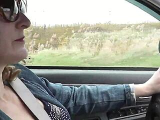 Sexy Mature Milf Frina Pulls Over Her Car To Finger Wet Hairy Pussy For A Strong Squirting Orgasm On Roadside