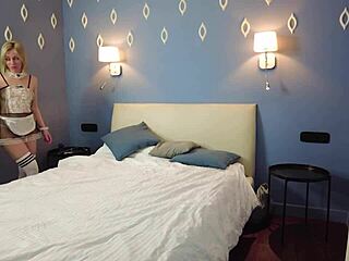 blonde cutie explores solo delight