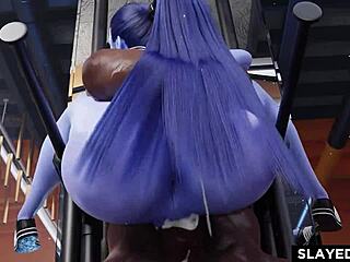 Widowmaker gets wildly fucked in intense creampie action with big cock