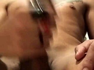 Solo Brazilian guy jerks off close-up right in front of the camera