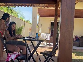 Young Latina Influencers Swap Partners For Amateur Anal And Blowjob Action In The Pool Doggystyle