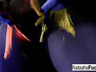 can busty natasha nice really turn up the heat with her solo masturbation in that black light video?