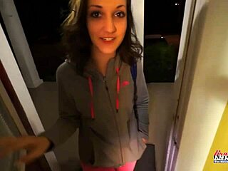 hey, skinny coed ryann gives an amazing footjob then gets her shaved pussy fingered deep in doggystyle