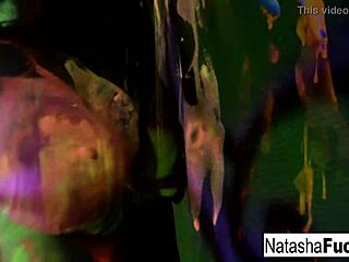 can busty natasha nice really turn up the heat with her solo masturbation in that black light video?