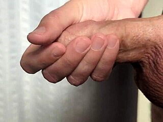 Amateur guy starts the day with a quick homemade cumshot solo masturbation in early morning close-up.