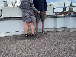 Oh my god! Peeing everywhere with my curvy mother-in-law in public places and outdoors!