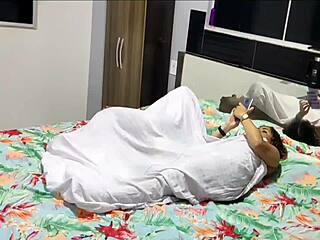 Vadia masturbates beside me then gets fucked interracial style by big black cock. She rides rough in bedroom until making the muscular Brazilian guy cum with cunilingus and handjob.