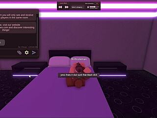 Quicky with this white slut in Roblox, her handling that monster BBC! 😏