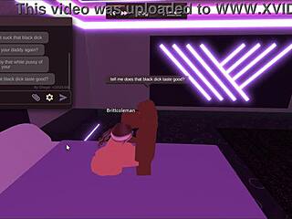 Quicky with this white slut in Roblox, her handling that monster BBC! 😏