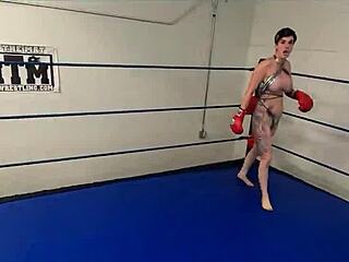 professional fighter comes at you topless in a wild pov femdom clash