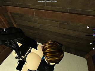 Roblox emo chick experiences intense action on bed part 2