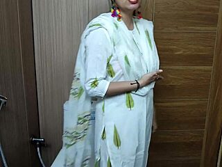 Stepmom Mature Big Tits Wet Pussy Creampie Fuck in Bathroom with Indian Milf Riding and Licking Close-Up