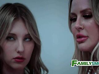 Step Mom Joins Teen And Stepson For Taboo Threesome Milf Action