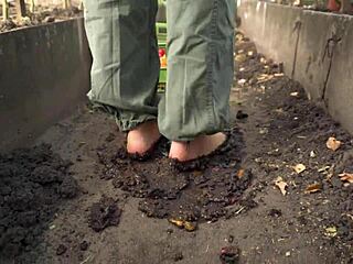 Squashing Tomatoes Barefoot in the Dirt for Relaxing ASMR Experience