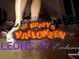 hot halloween friends host a home party for lingerie try-on with various panties and thongs in a fun atmosphere