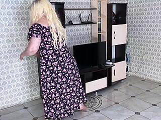 This stepmom with beautiful big natural tits and big ass gets impaled anally on her stepson's cock in homemade amateur action. The mature milf mother-in-law enjoys the old taboo encounter.