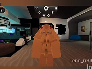 Oh wow, I can't believe she gets fucked hard by that blonde catboy in Roblox with intense blowjob action