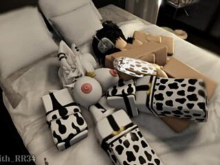 Intense ass pounding in cow costume with follower raw!