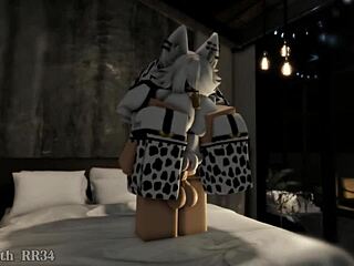 Intense ass pounding in cow costume with follower raw!