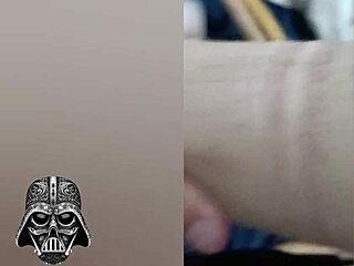 Oh wow, look at that massive cock getting caressed by this sexy brunette in wild bondage!