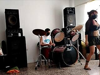 Latina Curvy Babe Dances Stripping with Huge Ass Shaking in Homemade Fetish Roleplay.