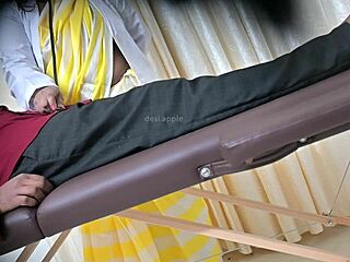 Doctor, slide your hand over my cock like that - lucky patient getting this intense handjob in hospital.