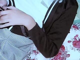 Giving Treat To School Stepsister In Room