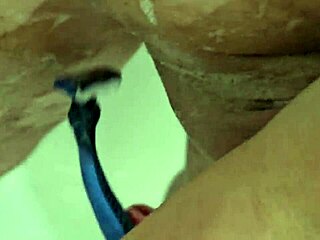 shaving his dick and balls, like, carefully in this intimate moment