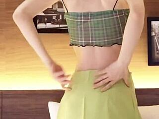 I think this Japanese beautiful girl looks so cute in her navel-baring outfit
