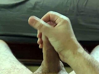 Intense Close-Up of Big Cock Amateur Solo Masturbation in the Bedroom During Early Morning Hours