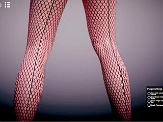 Whoa, this blonde teen with big tits and chubby ass is posing in fishnets and glasses! 😍