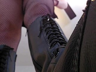 Ball busting with domme mommy in tight stockings and shoes