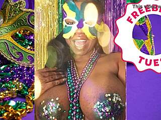 I flash my big natural tits as ebony pornstar jessica grabbit at mardi gras