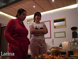 These big-ass sisters boldly fuck monster cocks in group creampie with orgasms