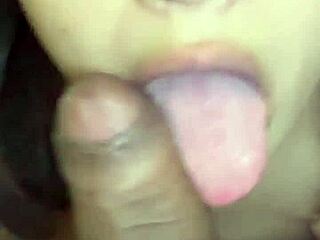 hot brunette babe sucking and stroking my cock so damn hard!