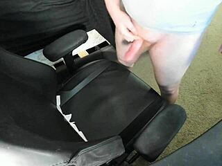 hey, watch this ginger unleash a massive cum explosion right on that chair?