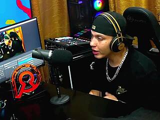 Bruna Lambertini sits naked on Ruan's lap after his kiss request in podcast interview