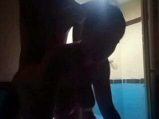 This milf latina with huge natural tits and hairy pussy got bent over and fucked doggystyle by a client in a hot colombian motel as the tattooed prostitute moaned