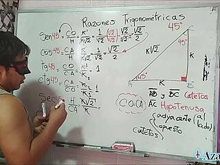 Hey student, what's the sexual angle in your hypotenuse at 45 degrees with this nerdy teacher?