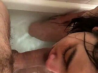 Man, Tobi Steel is just pounding this cute tiny Asian chick with his huge cock, making her gag and choke on that deepthroat action